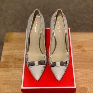 Coach White and Gray Heels
